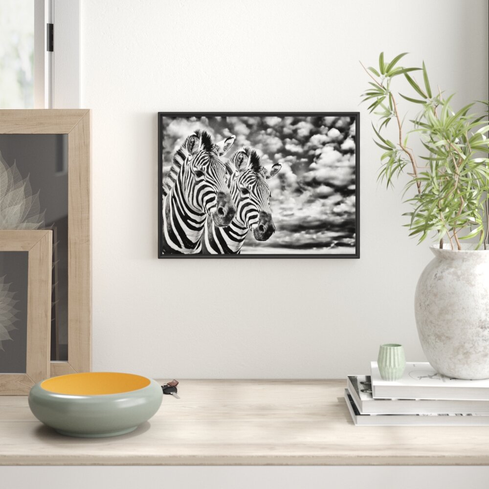 Gerahmtes Wandbild Zebra Pärchen