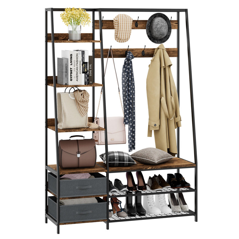 Waltraude Hall Tree 48'' Wide with Shoe Storage