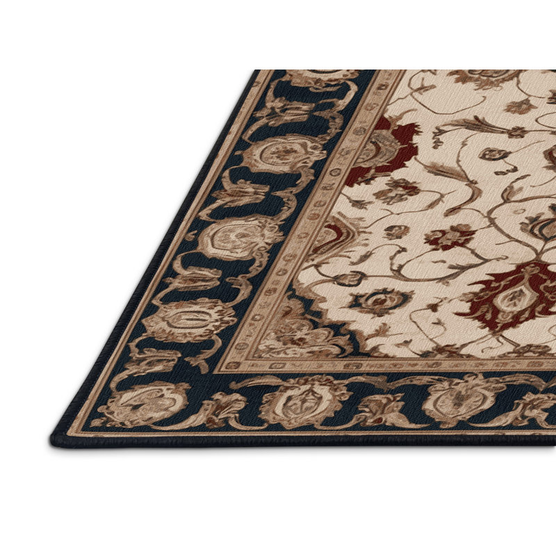 Tapis brun français lavable à la machine, Rectangle 5 pi x 8 pi