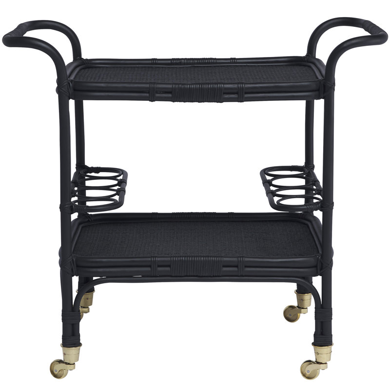 Chariot-bar Carlo Rattan, Noir