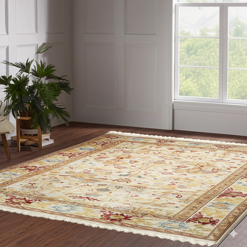 Beige Hand Knotted Area Rug