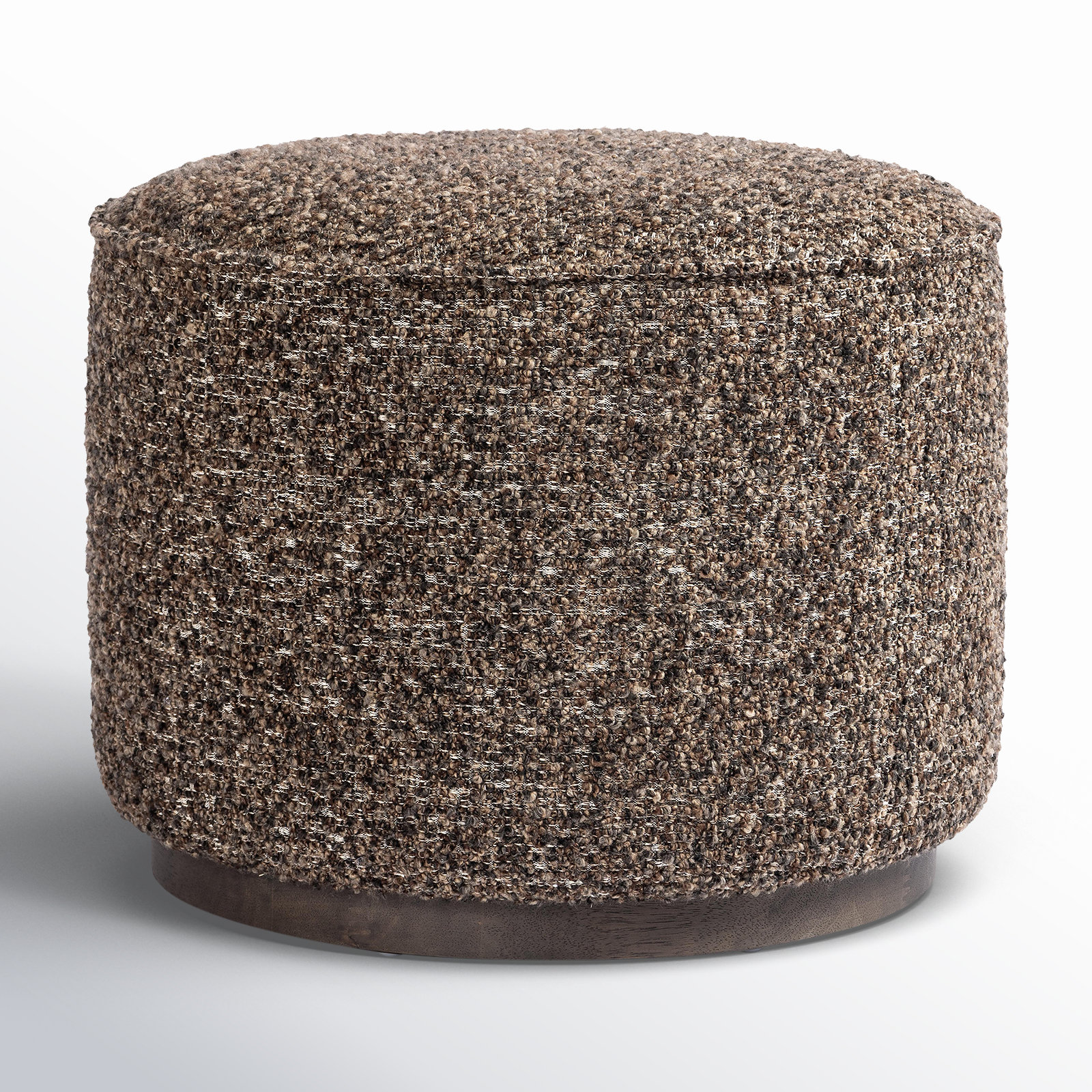 Acker 22" Wide Round Standard Ottoman, Ivan Granite Acrylic