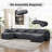 Segal 33.5" Wide Soft Chenille Upholstery Compression Armless Chair With Pillow and Ottoman, No Assembly Required-1517304375