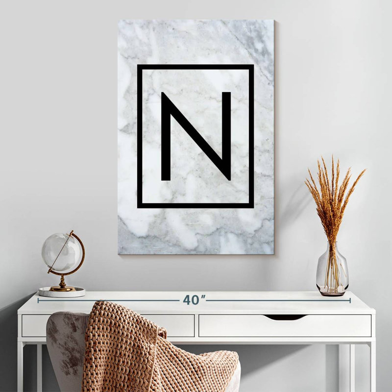 Marble N Monogram, 30" H x 20" W