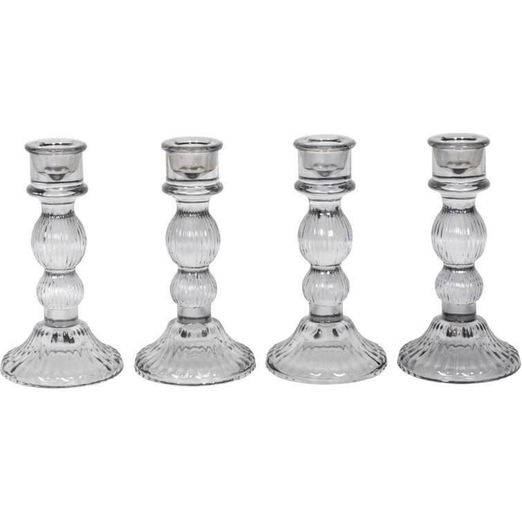 Marlow Home Co. 4 Piece Glass Tabletop Candlestick Set | Wayfair.co.uk