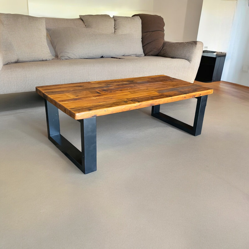 The Rustic Timber Revival Coffee Table, Brown Wood, 16" H x 48" L x 24" W