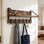 Portemanteau mural avec tablette et 6 crochets doubles, organisateur de vestibule en bois massif avec découpes décoratives pour le couloir, le salon ou la chambre à coucher