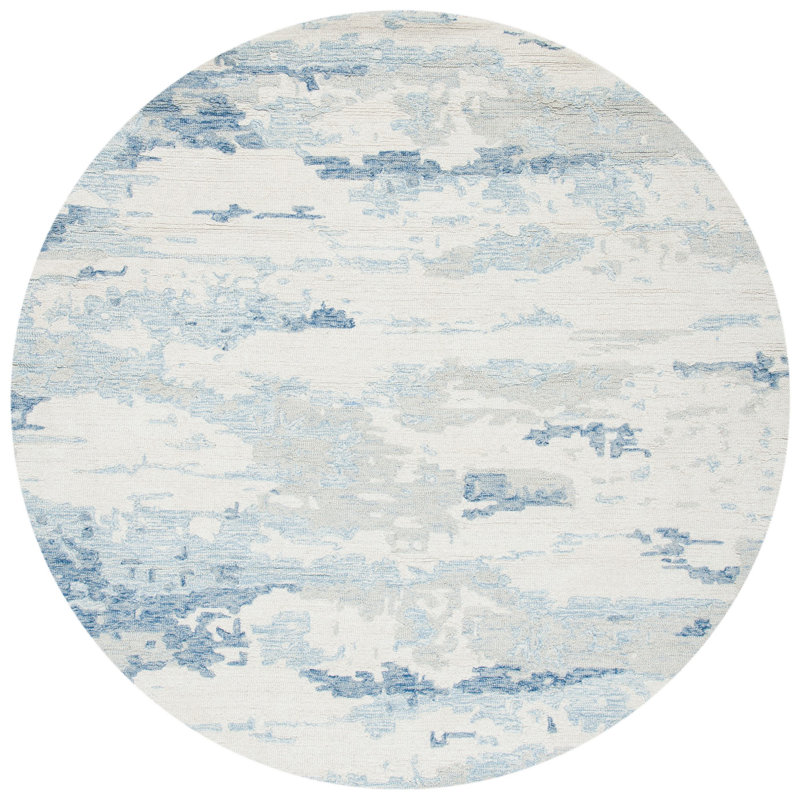 Tapis en laine touffeté à la main Jahiem, Rond 4 pi