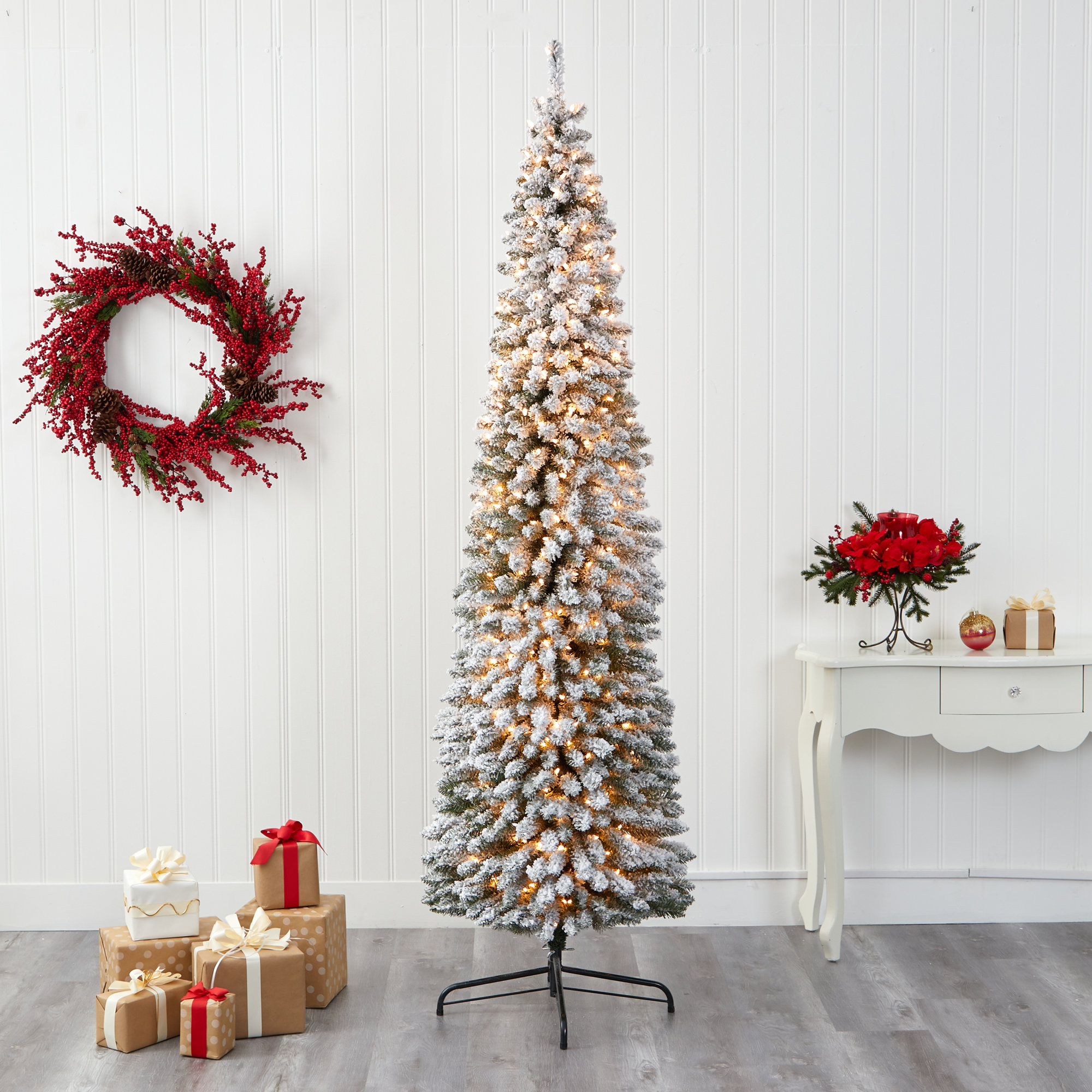 Lighted Artificial Spruce Christmas Tree, 8' H
