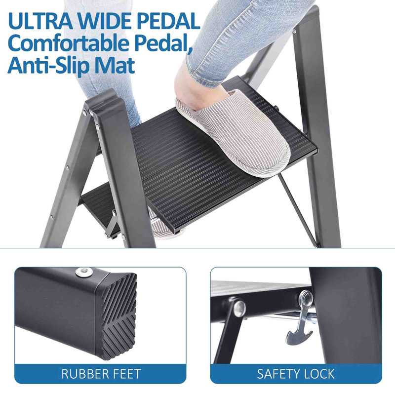 Aluminium Step Ladder, Black