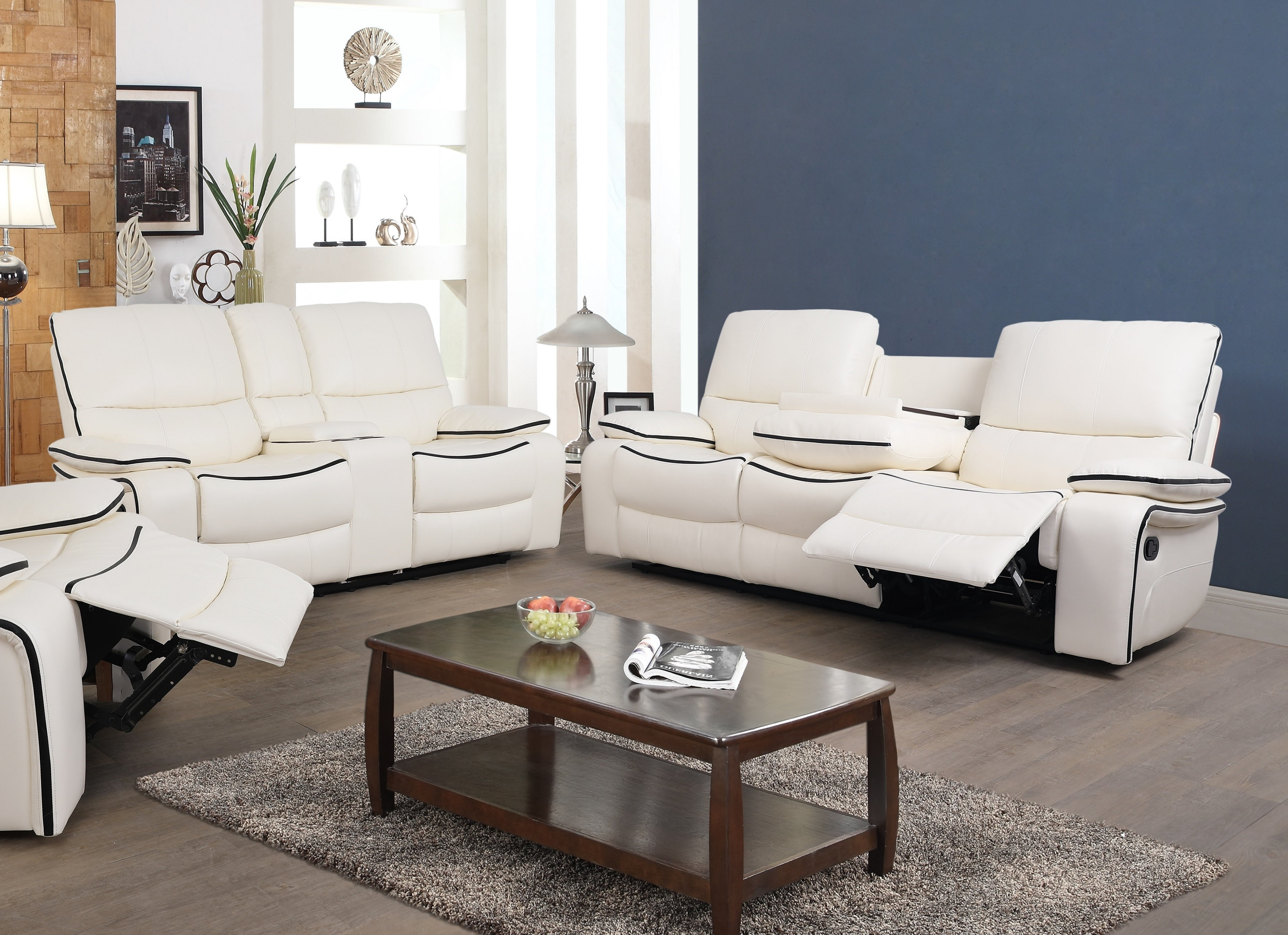 Red Barrel Studio® Creath 2 Piece Faux Leather Reclining Living Room ...