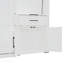 Lit escamotable mural simple avec placard, tiroirs et bureau - blanc-1207441543
