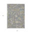 Tapis intérieur lavable floral 10 pi x 14 pi bleu gris