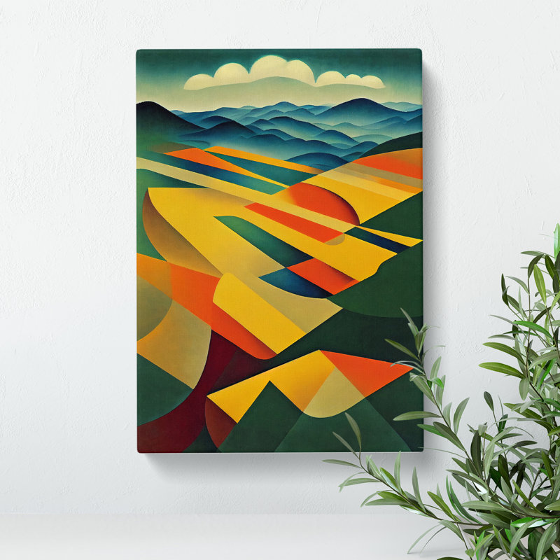 Abstract Landscape Meadow No.4 - Wrapped Canvas Print, 60cm H x 40cm W x 3cm D