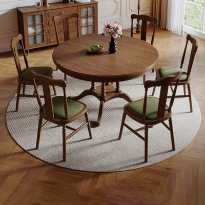 French elegant solid wood round table set