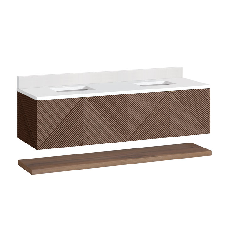 Marcello 72'' Double Bathroom Vanity with Quartz Top