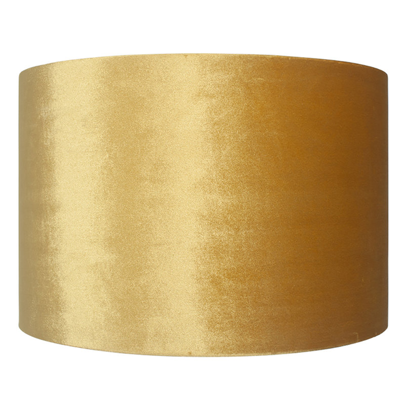 Aimon Velvet Drum ( Uno ), Mustard, 23cm H x 35.5cm W x 35.5cm D
