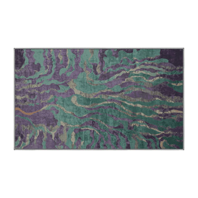 Machine Washable Gray Area Rug