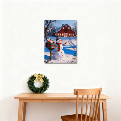 «Winter Snowman Scene», art mural