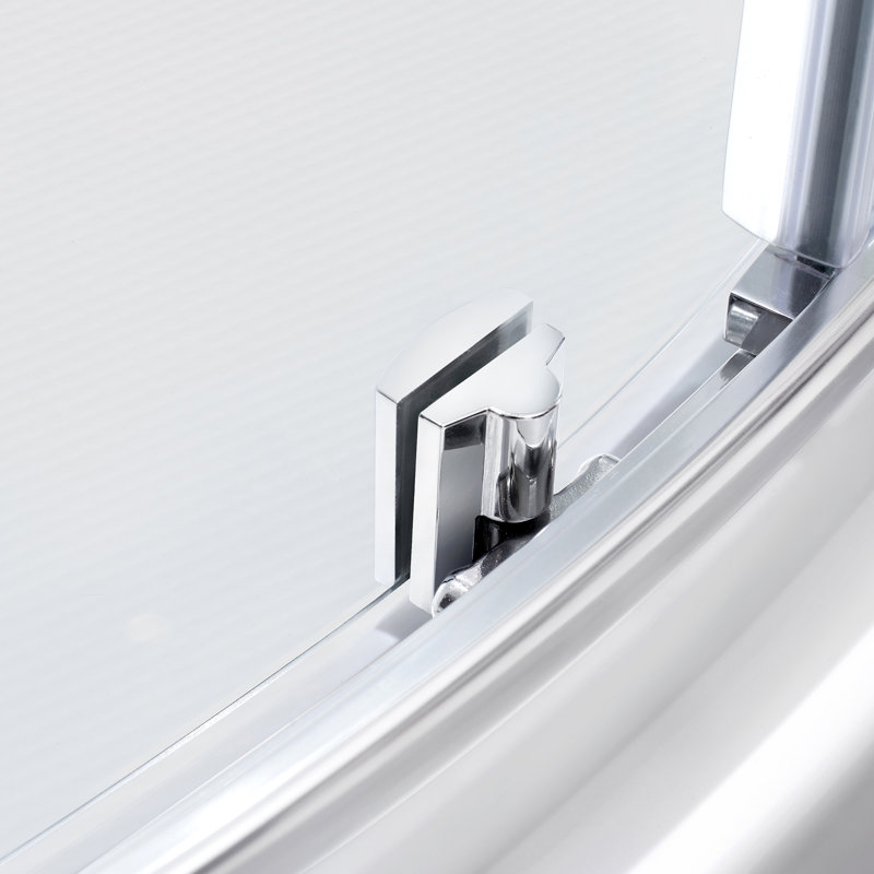 36 in. Frosted Glass Corner Shower Kit with Chrome Finish