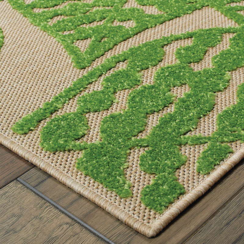 Ledyard Floral Indoor / Outdoor Rug, Rectangle 9'10" x 12'10"