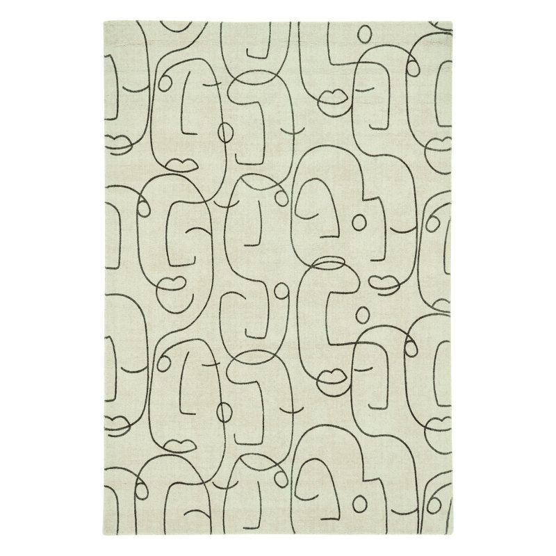 Yulija Hand Woven Wool Abstract Area Rug, Rectangle 5'3" x 7'6"
