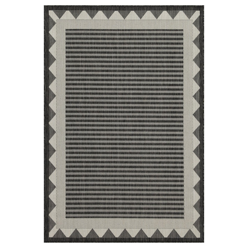 Anthracite 5 Ft. 3 In. X 7 Ft. 3 In. Indoor/Outdoor Area Rug, Rectangle 5'3" x 7'3"