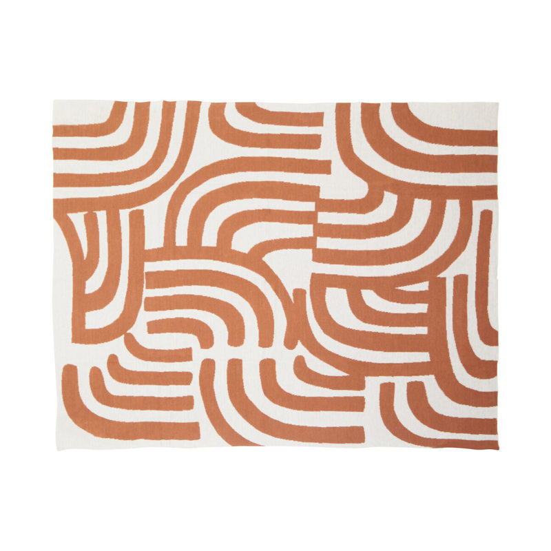 Bosie Machine Woven Throw Blanket, Brown/Beige