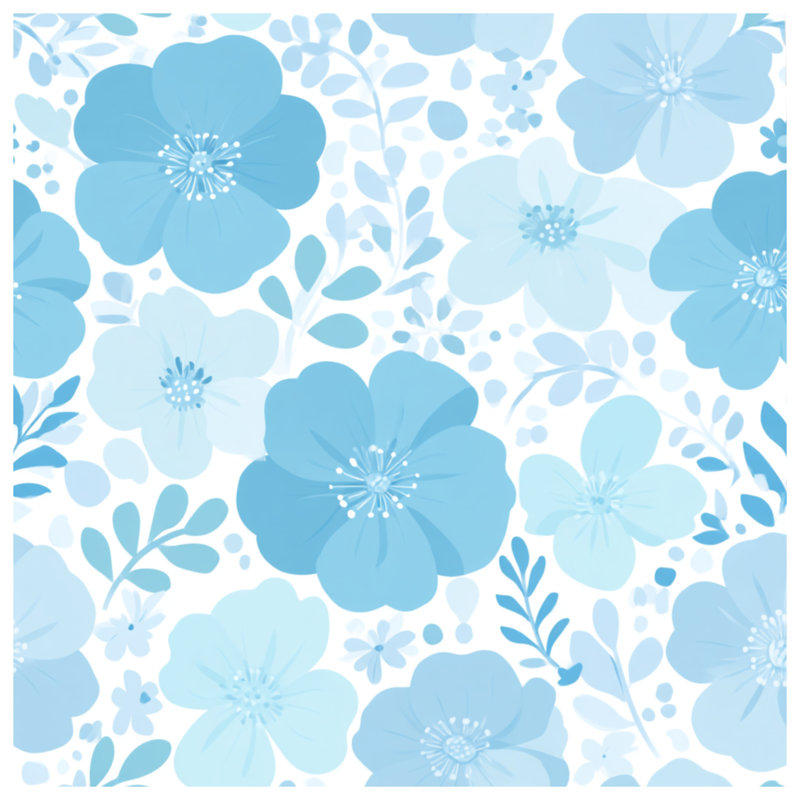 Édredon à motif floral Boho Boho, Édredon simple, Blue/White Floral