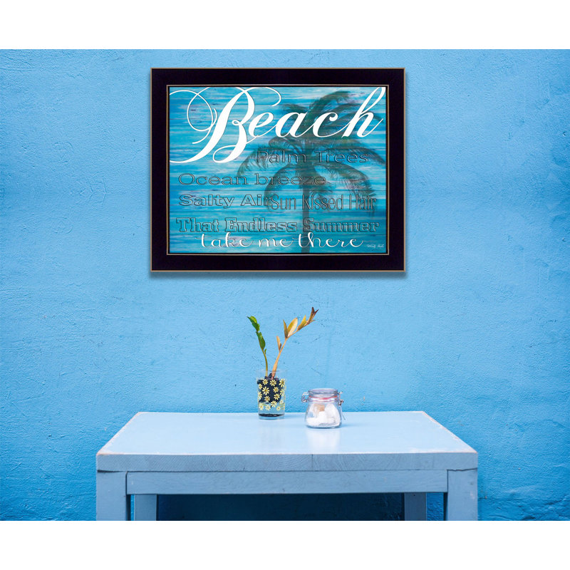 «Beach Take Me There 1», reproduction d'art encadrée noire