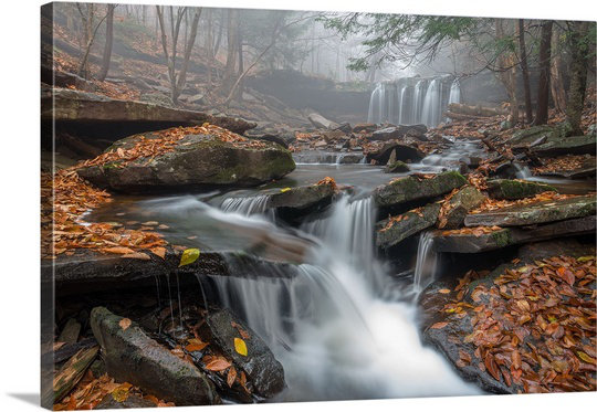 « matinée brouillard » par nick kalathas, reproduction de photo sur toile, H 32 po x l 48 po