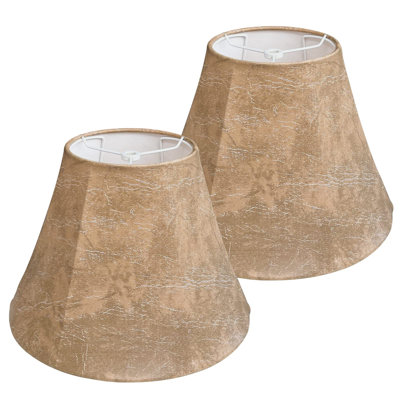 Lamp Shades Set Of 2, Imitation Sheepskin Lampshade 6" Top X 12" Bottom X 8.5" High,Floor Lamp And Table Lamp Shade Spider Fitter