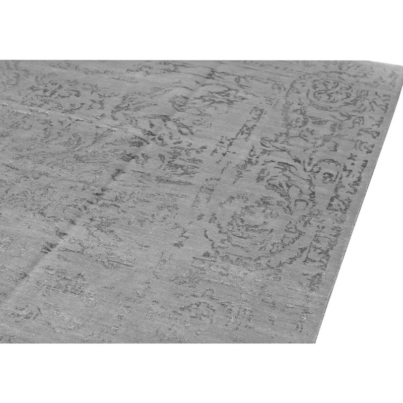 Damask Area Rug in Light Gray