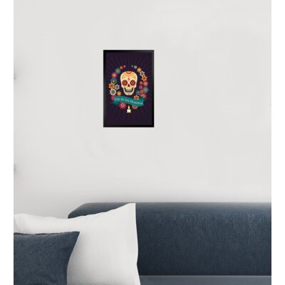 Dia De Los Muertos Sugar Skull Art Print Black Wood Framed Poster 14X20 -  Trinx, 71B30DD706994986A78AA256F476476E