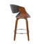 Tabouret de comptoir à hauteur fixe de 26 po avec pieds en bois cintré et repose-pieds rond Lariah (ensemble de 2)-1919988917