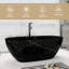 Baignoire de trempage autoportante à surface solide de 63 po (noir)-124895908