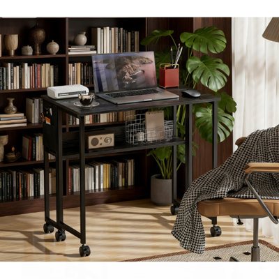 Bureau pliable avec sac de rangement, bureau d'ordinateur pliable, pour petits espaces, bureau à domicile
