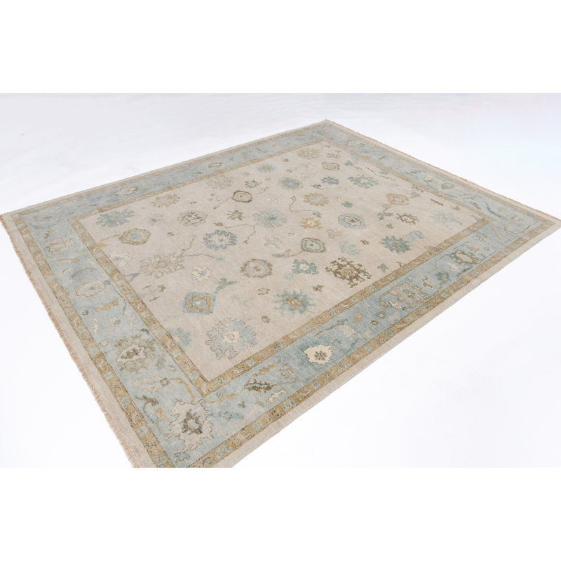 Hand Knotted Wool Oriental Area Rug, Rectangle 12' x 15'