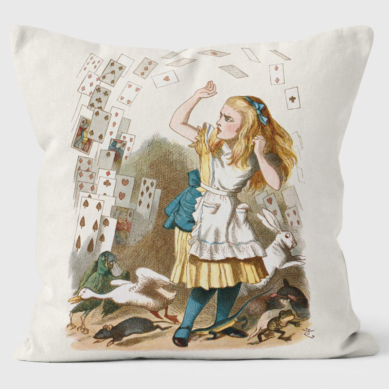 Shower of Cards - Alice in Wonderland - Lewis Carroll Cushion