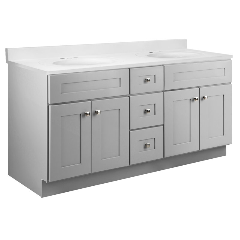 Ensemble de meuble-lavabo 61 po avec plateau en marbre de culture Brookings, blanc assemblé Sherwin Williams - Design House, 215236