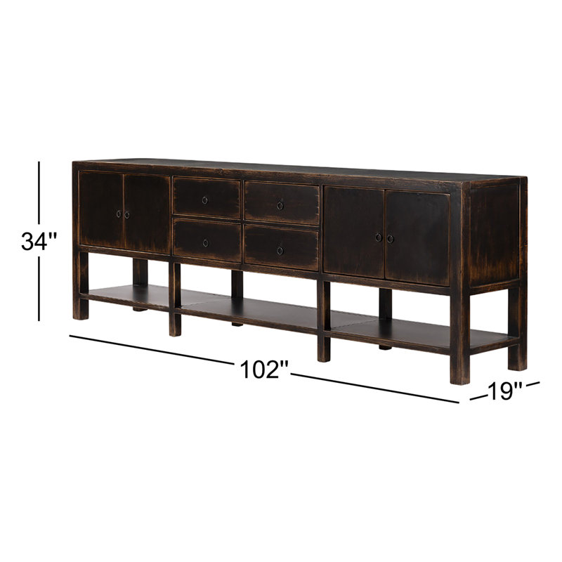 SHIZUKO 102 in. W Solid Wood Sideboard