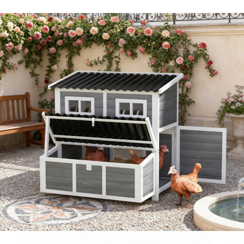 Poulailler en bois avec nichoir, niche 39 "pour 4 à 6 poules, lapins