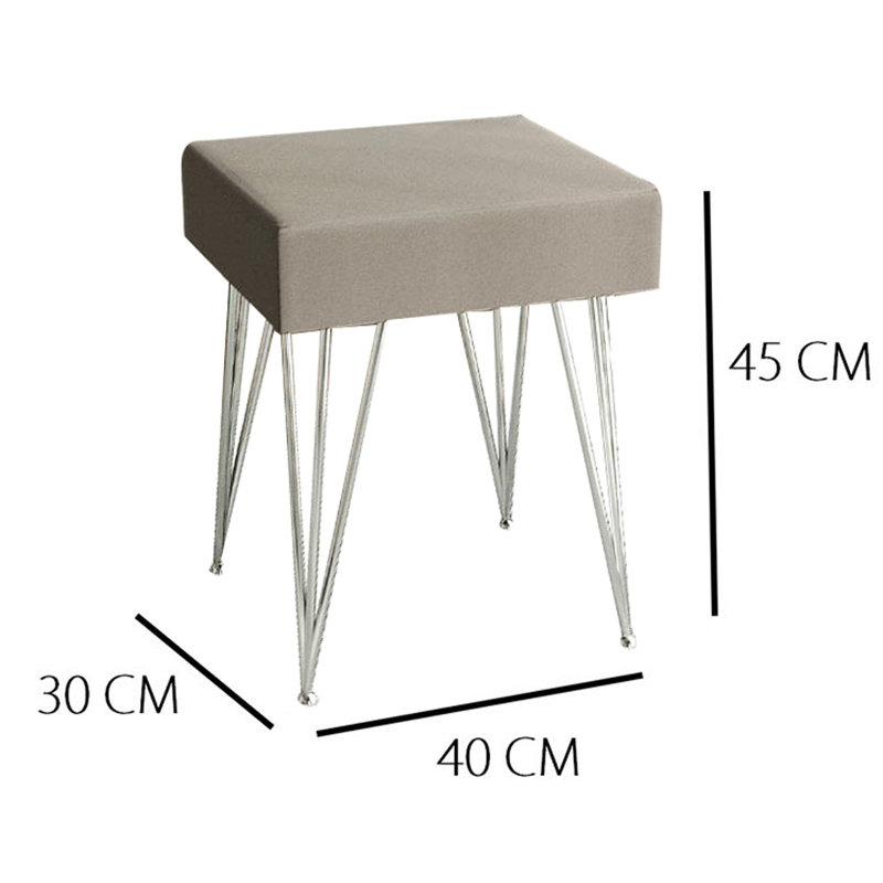 Manufactured Wood Accent Stool, Silver
