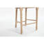 Chaises de bar rembourrées de style champêtre français de 26 po de hauteur, de 2, avec dossier, techniques de sculpture et de tréfilage, lin en coton doux, structure en bois massif, pour restaurant, beige avec rond naturel