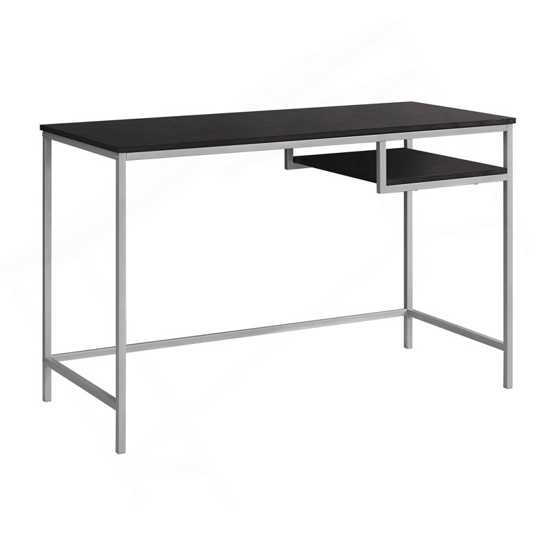 Computer Desk, Home Office, Laptop, Work, White Laminate, Metal, Contemporary, 30" H x 48" W x 22" D, Espresso