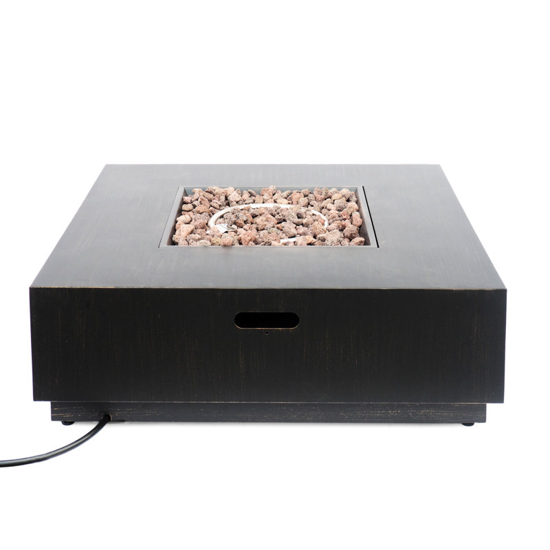 40" Square Fire Heating Unit - Iron In Brown + Gold, 38.5In X 13.14In, 66.5Lb, Outdoor Intrigue Pit Design Iron, 39"X39"X13.14", Glamour