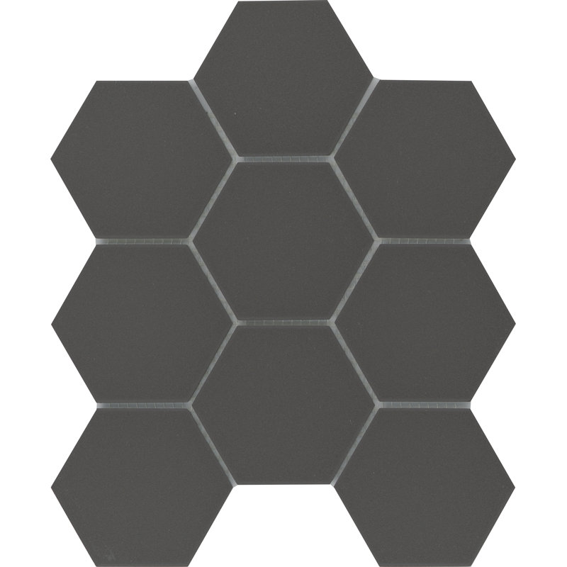 Source™ Light Blend 9" x 10" Porcelain Honeycomb Mosaic Tile, Black