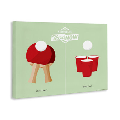 Art mural sur toile Pong Drink and Game Time, conception par Jadei