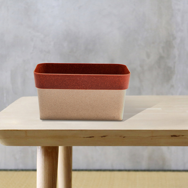 11" Verbania Rec. Planter Eco-Friendly Cayenne - Set Of 2, Cayenne