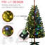 Arbre artificiel de 5 pi, 152 lumières, 365 branches, ouverture automatique, ignifuge, pelucheux, méthode de Noël à DEL, plastique